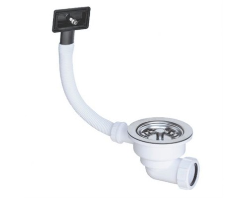 Слив-перелив для мойки под прямоугольное отверстие перелива (L229ммхD25мм, D113мм полированная нержа