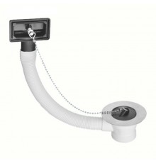 Слив-перелив для мойки под прямоугольное отверстие перелива (L229ммхD25мм, D85мм нержавейка сливная