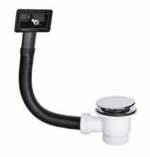 Слив-перелив для мойки под прямоугольное отверстие перелива (L229ммхD25мм, D70мм нержавейка сливная