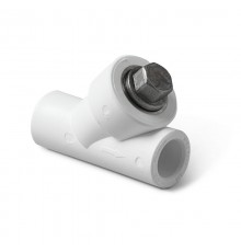 Фильтр косой ВВ 40 мм PP-R серый