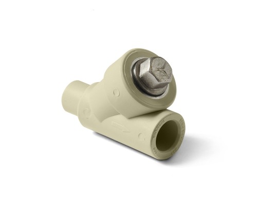 Фильтр косой НВ 40 мм PP-R серый