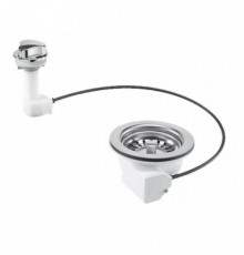 Выпуск для мойки (D113мм нержавейка сливная решётка, поворотное управление) со съёмной фильтрующей р