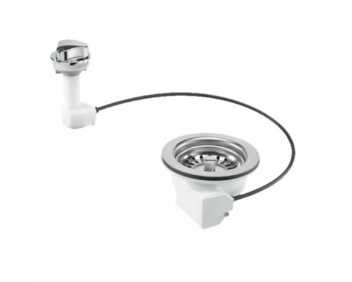 Выпуск для мойки (D113мм нержавейка сливная решётка, поворотное управление) со съёмной фильтрующей р