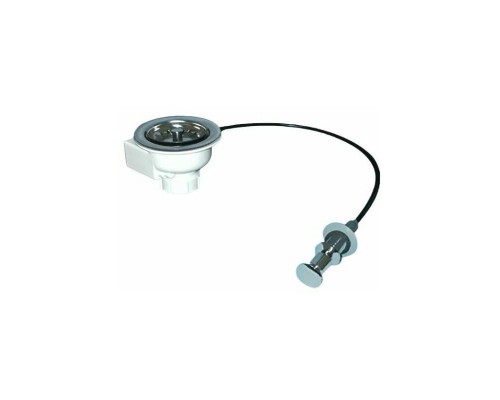 Выпуск для мойки (D113мм нержавейка сливная решётка, нажимное управление) со съёмной фильтрующей реш