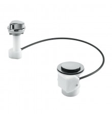 Выпуск для мойки (D70мм нержавейка сливная решётка, поворотное управление) с пробкой-грибком (D70мм)