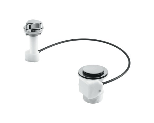 Выпуск для мойки (D70мм нержавейка сливная решётка, поворотное управление) с пробкой-грибком (D70мм)