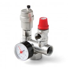 Гр. безопасности котла до 44 кВт, 1x1/2, 3 бар, латунь