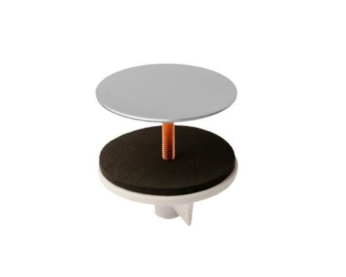 Заглушка (D43мм, L=40мм, М4) из нержавейки с контргайкой; цвет-хром