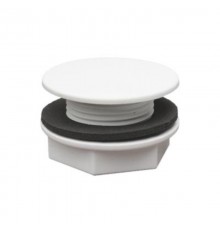 Заглушка (D43мм, L=50мм, 1/2«папа») пластиковая с контргайкой; цвет-белый