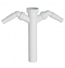 Вставка ( 1 1/2«мама»хДн=40мм, H246мм) с 2-мя адаптерами под углом для слива бытовой техники