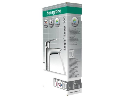 Смеситель для раковины HansGrohe HG Logis 100 Loop со сливным гарнитуром хром