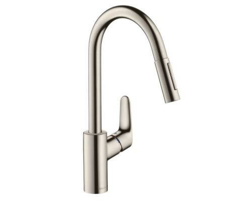 Кухонный смеситель HansGrohe HG Focus 240однорычажный с вытяжным душем хром Кухонный смеситель HansGrohe HG Focus 240однорычажный с вытяжным душем хром