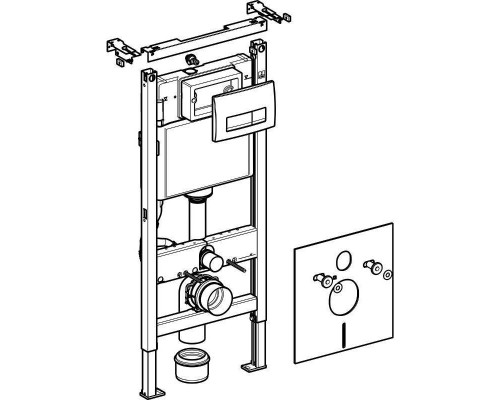 Модуль Geberit Duofix для подв. унитаза, 112 см, бачок Delta 12 см, звукоиз-ия, клав. Delta51, белый
