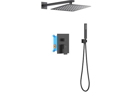 Душевой комплект Aquanet ЛИБРА Set 3 в 1 матовый черный AQ1672MB