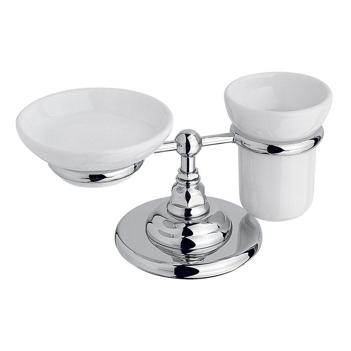 Держатель мыльницы и стакана Margaroli Accessori bagno Classici хром 1494CR