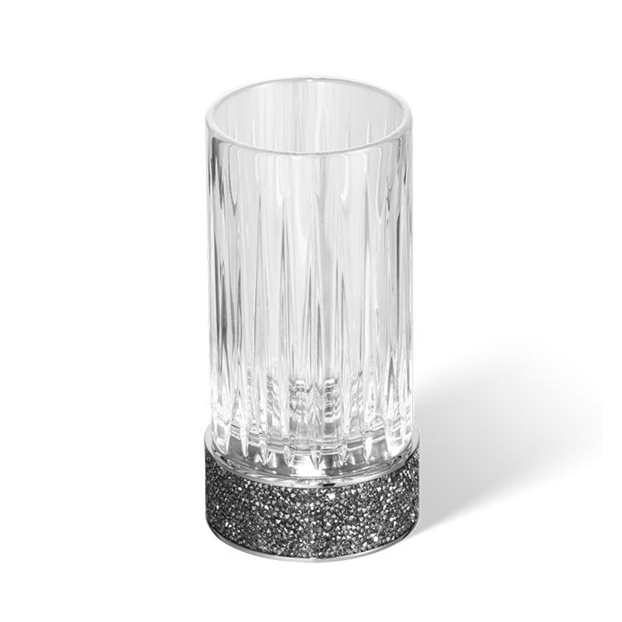 Стакан Decor Walther Rocks 65х65х125 мм прозрачный граненый/хром/кристаллы Swarovski 0934200