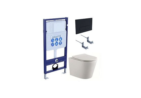 Комплект Aquatek Вега New-017 инсталляция с унитазом AQ1804T-00 и клавишей KDI-0000016 SET AQUATEK ВЕГА New-017