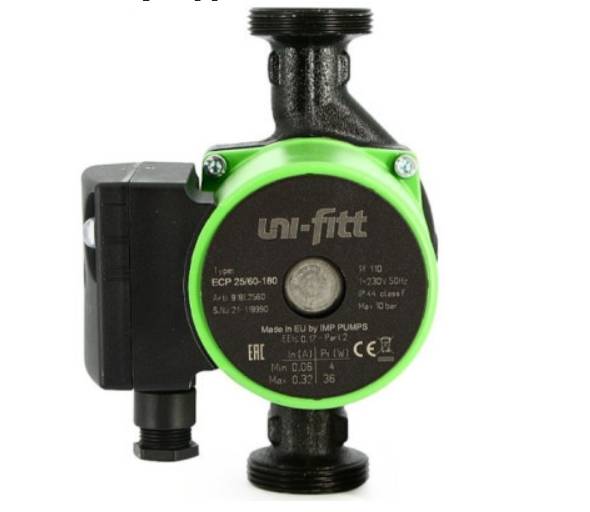 Насос циркуляционный Uni-Fitt ECP 32/40 180 мм с гайками 918E3240