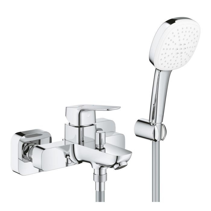 Смеситель для ванны GROHE Cubeo с душевым гарнитуром Tempesta Cube 110 хром 1018140000