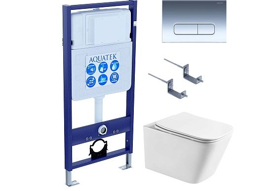 Инсталляция с унитазом AQUATEK ЛИБРА N 4в1 (рама INSP-0000001, крепеж KKI-0000002, клавиша PNS-0000007, унитаз AQ0530N-00) PNS-07