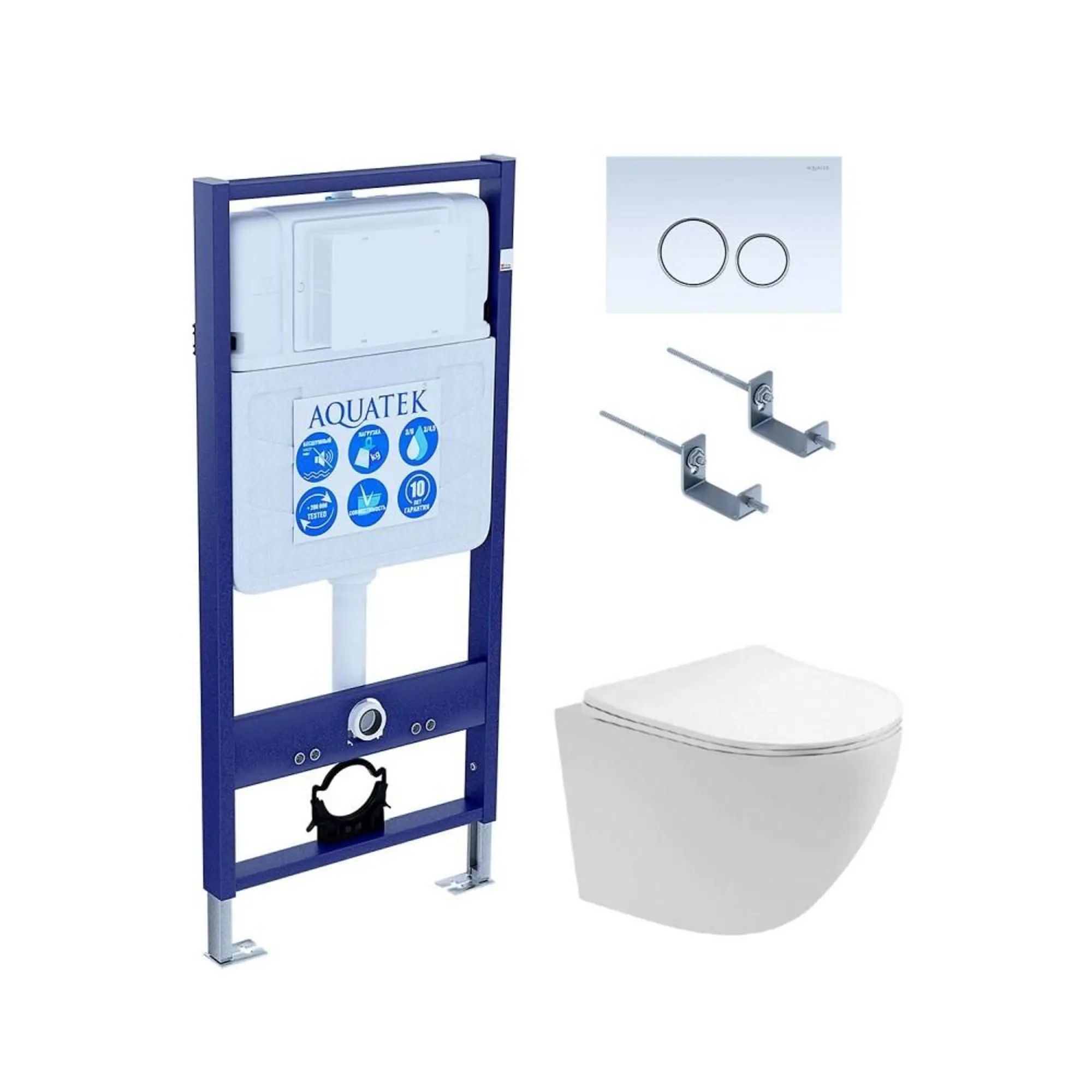 Комплект инсталляция Aquatek Standard и унитаз ЕВРОПА T AQ1900T-00 с сиденьем микролифт SET AQUATEK ЕВРОПА T KDI29