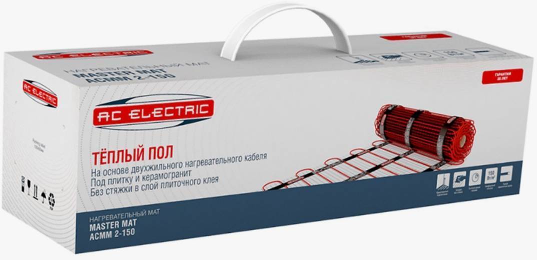 Нагревательный мат AC Electric ACMM 2-150-1 комплект теплого пола 1 м² 1498993