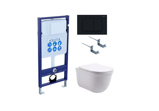 Инсталляция 4 в 1 AQUATEK БЕТТА (рама INS-0000012, клавиша KDI-0000065, унитаз AQ1253W-00) SET AQUATEK БЕТТА-065 4в1