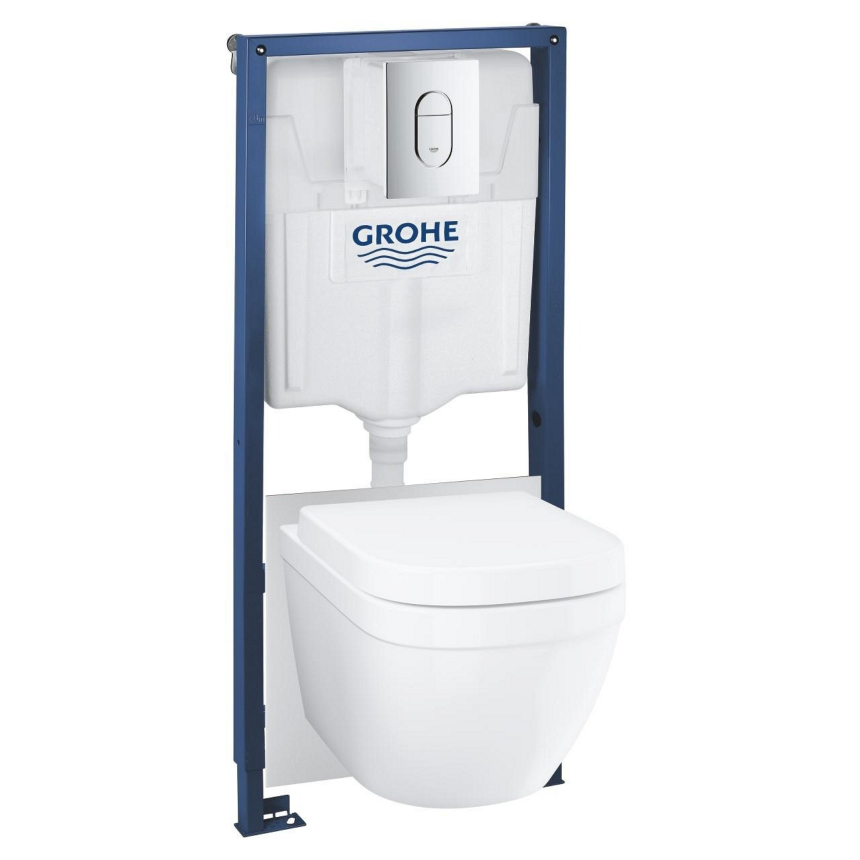 Комплект инсталляции 5 в 1 GROHE Rapid SL с унитазом Euro Ceramic и панелью Arena Cosmopolitan 36501000