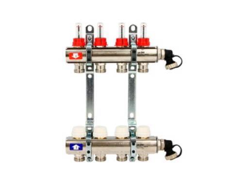 Коллекторная группа Uni-Fitt серия I 1 x 3/4 EK 9 выходов с расходомерами и вентилями 440I4309