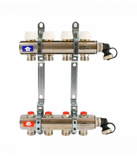 Коллекторная группа с балансировочными и термостатическими вентилями UNI-FITT серия I 1x3/4 EK 7 выходов 441I4307