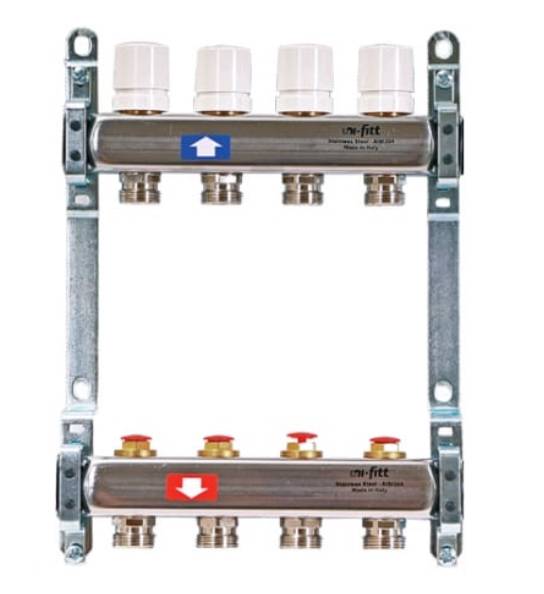 Коллекторная группа Uni-Fitt 451B 1x3/4 7 выходов из нержавеющей стали 451B4307