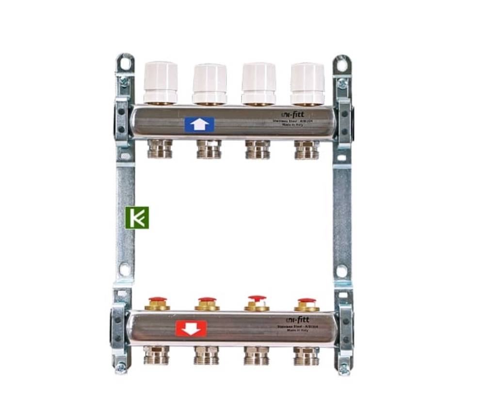 Коллекторная группа Uni-Fitt 451B 1x3/4 6 выходов из нержавеющей стали 451B4306