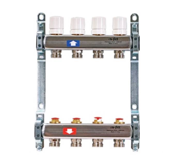 Коллекторная группа Uni-Fitt 451B 1x3/4 4 выхода из нержавеющей стали 451B4304