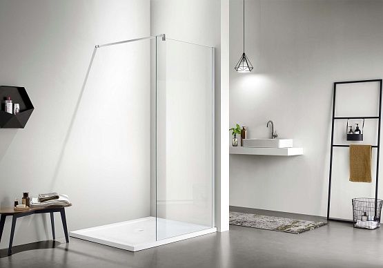 Душевая перегородка Aquanet Walk in 900x2000 мм профиль хром стекло с матовой полосой 8 мм AQ.WI.090.3CH