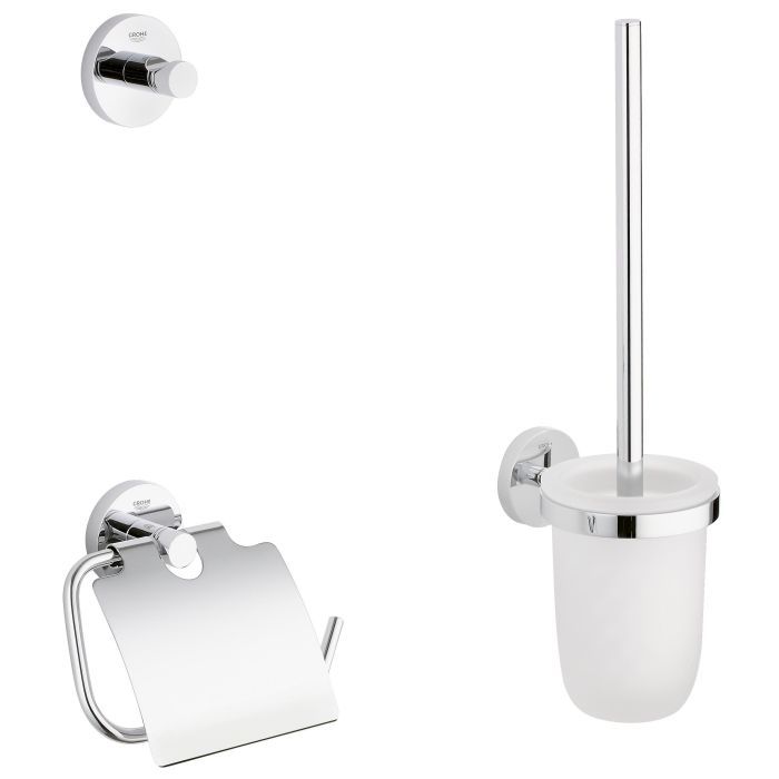 Набор аксессуаров 3 в 1 GROHE Essentials (крючок, держатель бумаги, ершик) хром 40407001