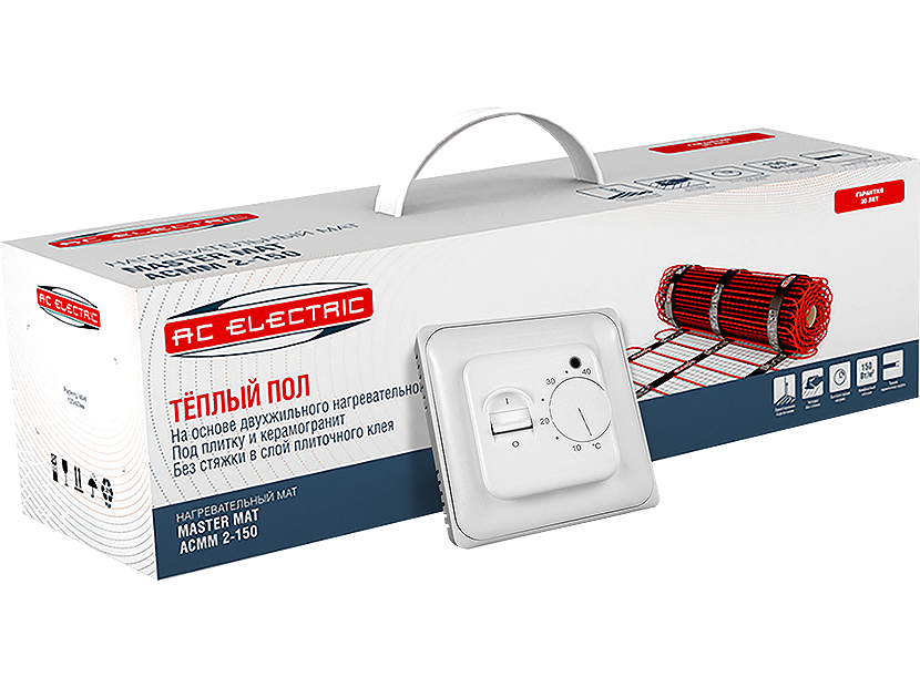 Нагревательный мат AC Electric ACMM 2-150-3,5 комплект теплого пола с терморегулятором 3.5 м² 1307394