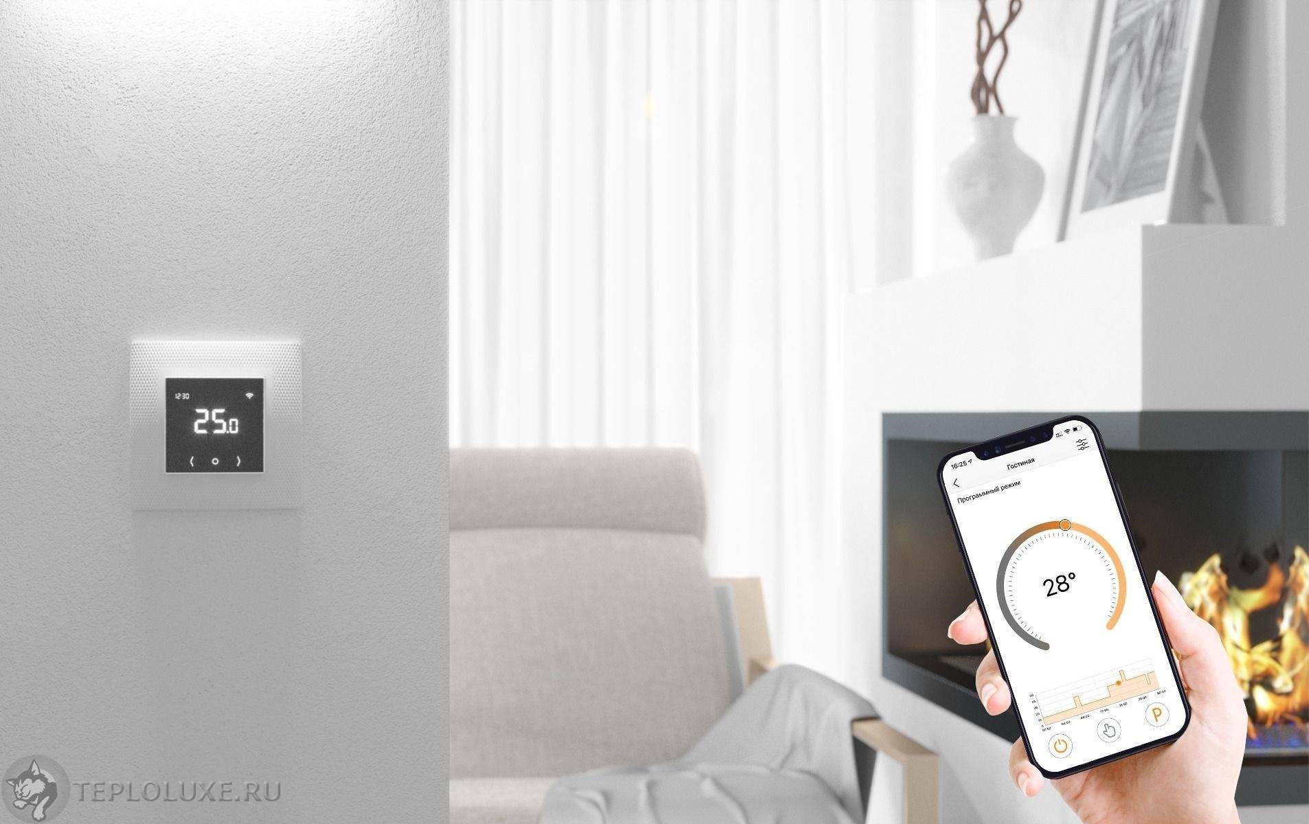 Терморегулятор программируемый Теплолюкс EcoSmart 25 Wi-Fi белый 2239190