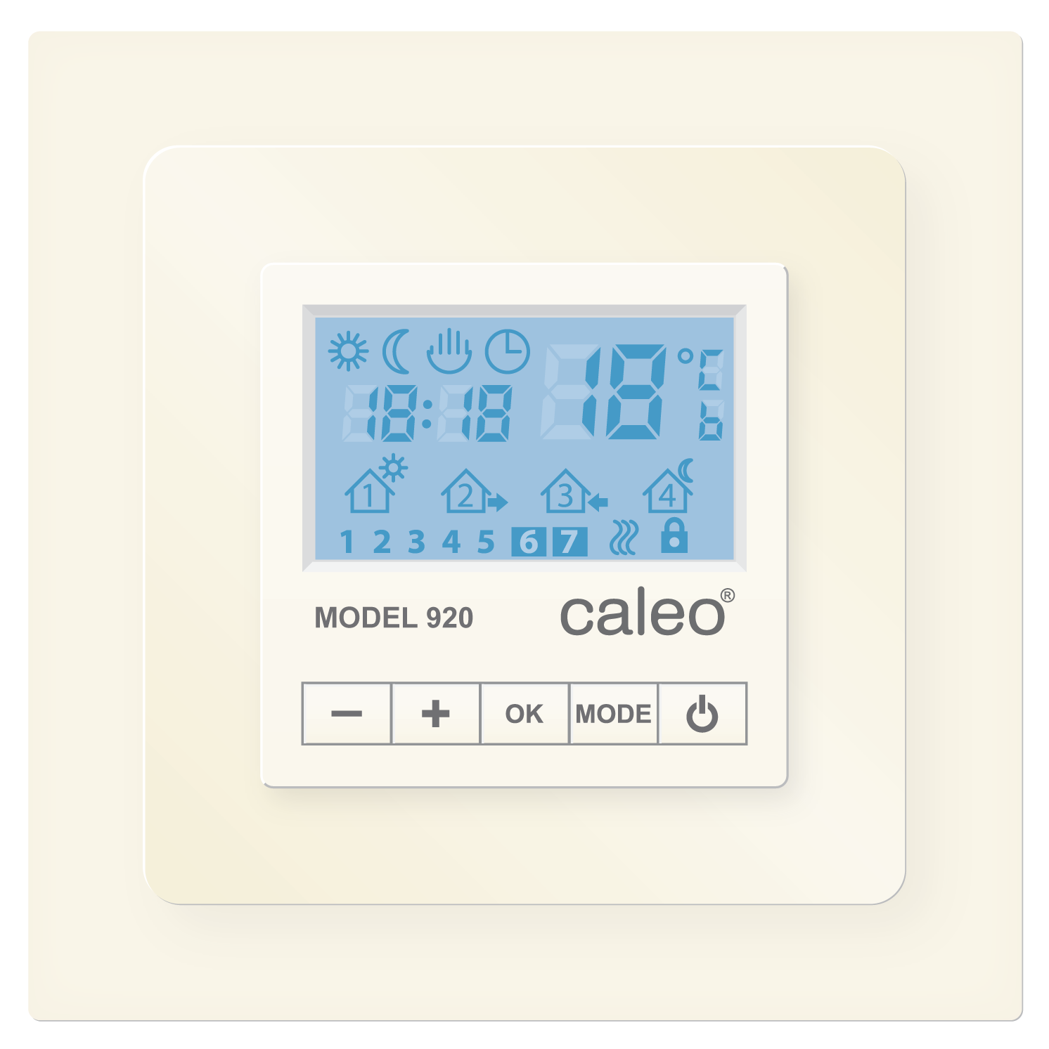 Терморегулятор CALEO 920 встраиваемый цифровой программируемый 3.5 кВт бежевый 920