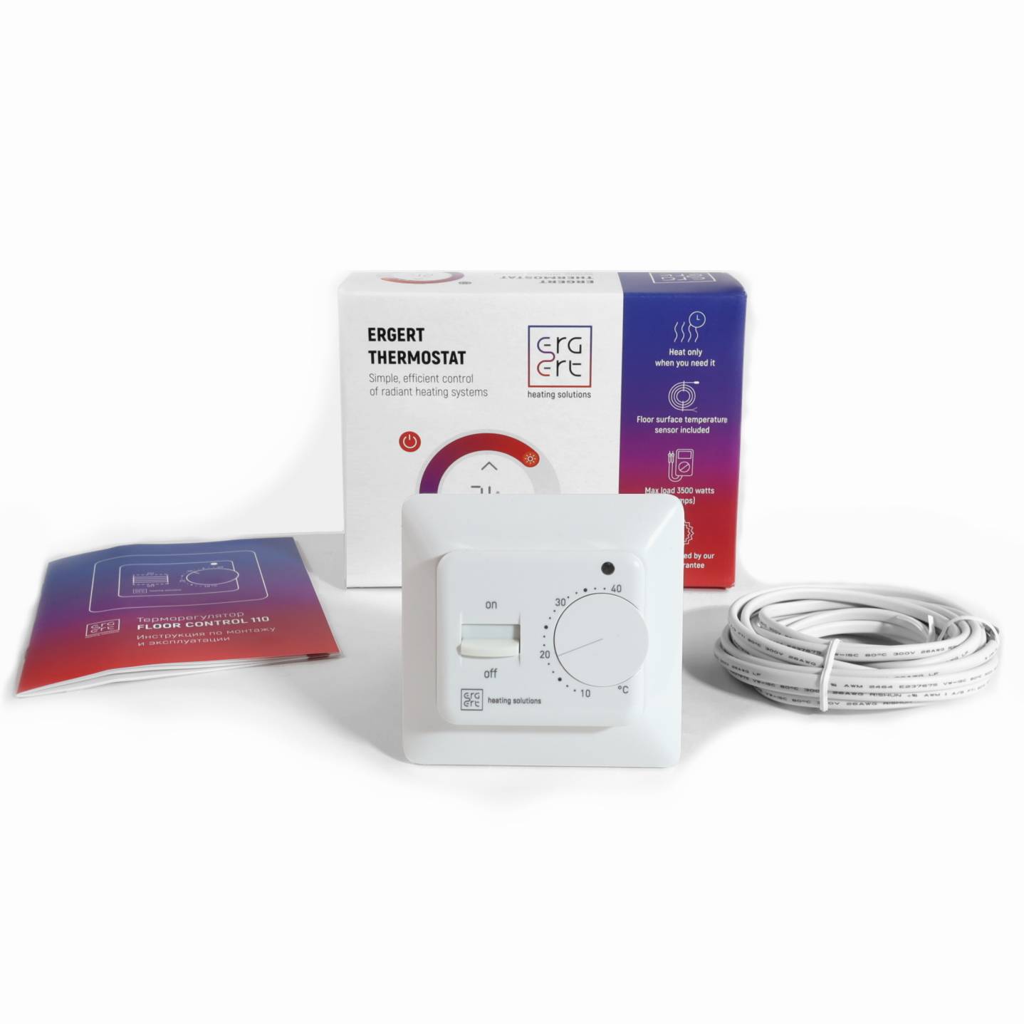 Терморегулятор электронный ERGERT FLOOR CONTROL 110 белый ETR11009010