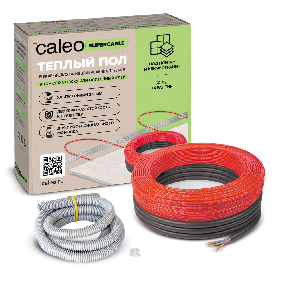 Нагревательный кабель CALEO Supercable 18W-90 90 м 8.1-12.5 м² 18W-90