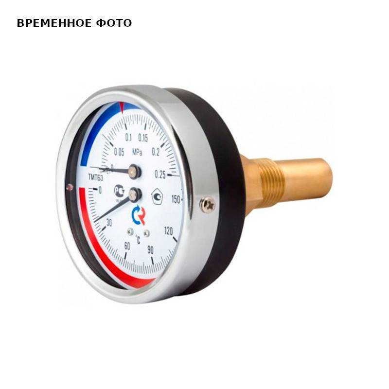 Термоманометр аксиальный Росма ТМТБ-31Т.2 80 мм 4 бар 150 °C G1/2 00000030700