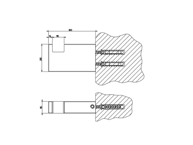 Крючок Gessi Rettangolo 15x60x35 мм хром 20921031