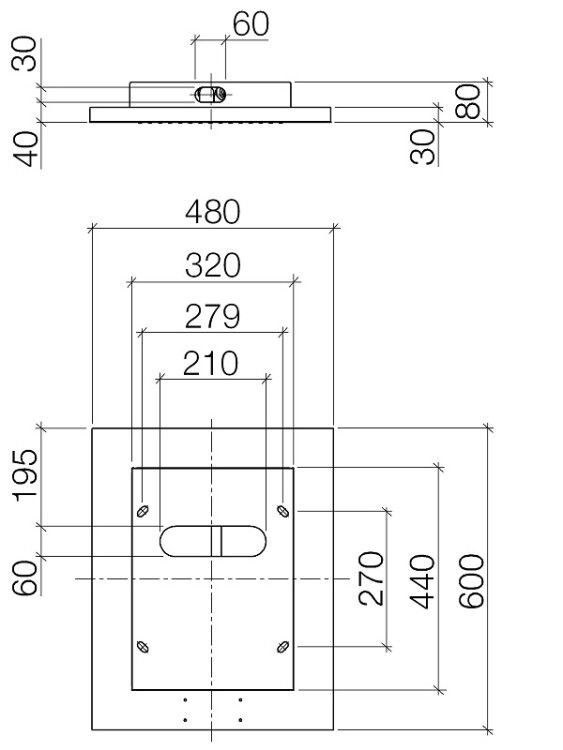 Верхний душ Dornbracht Big Rain 600x480 мм потолочный полированная нержавеющая сталь 41400979-85