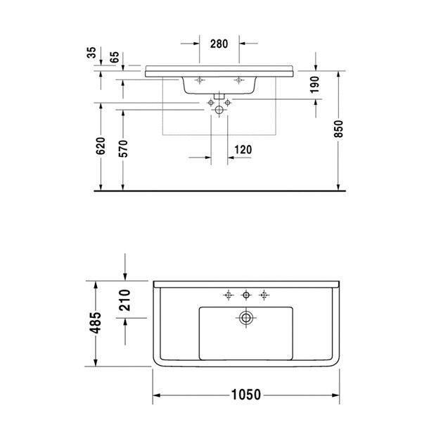Раковина DURAVIT Starck 3 105 см 0304100000