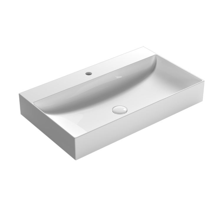 Раковина Globo T-EDGE 800x470 мм накладная 3 отверстия для смесителя цвет белый B6R813BI