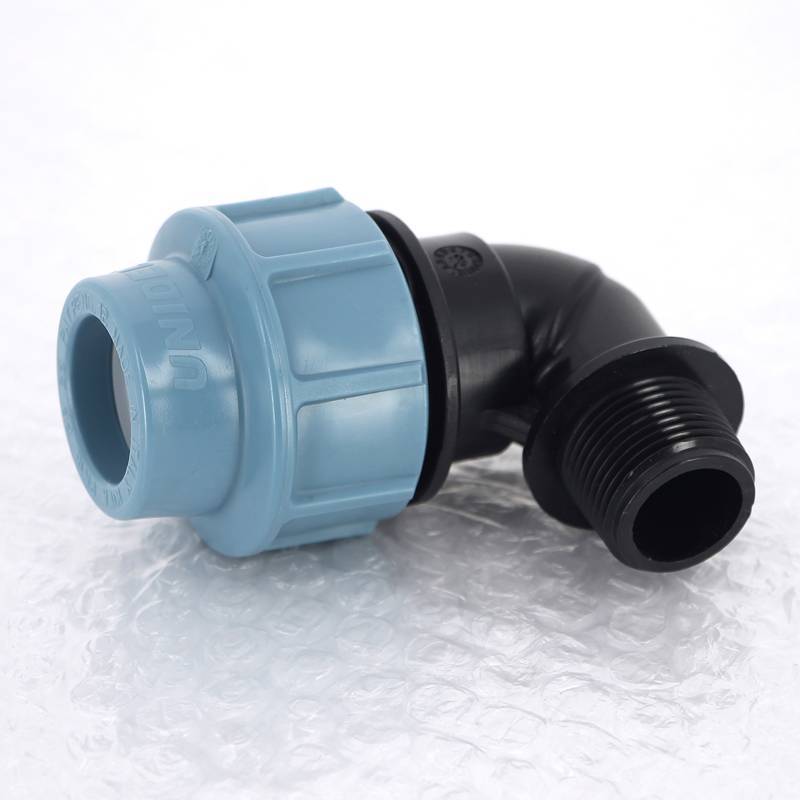 Угольник обжимной для труб ПНД Unidelta Deltone 25х3/4 наружная резьба 1008025003