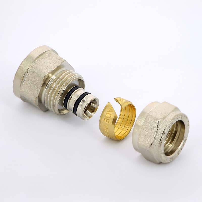 Муфта обжимная никелированная Uni-Fitt 16x1/2 ВР 661N6200