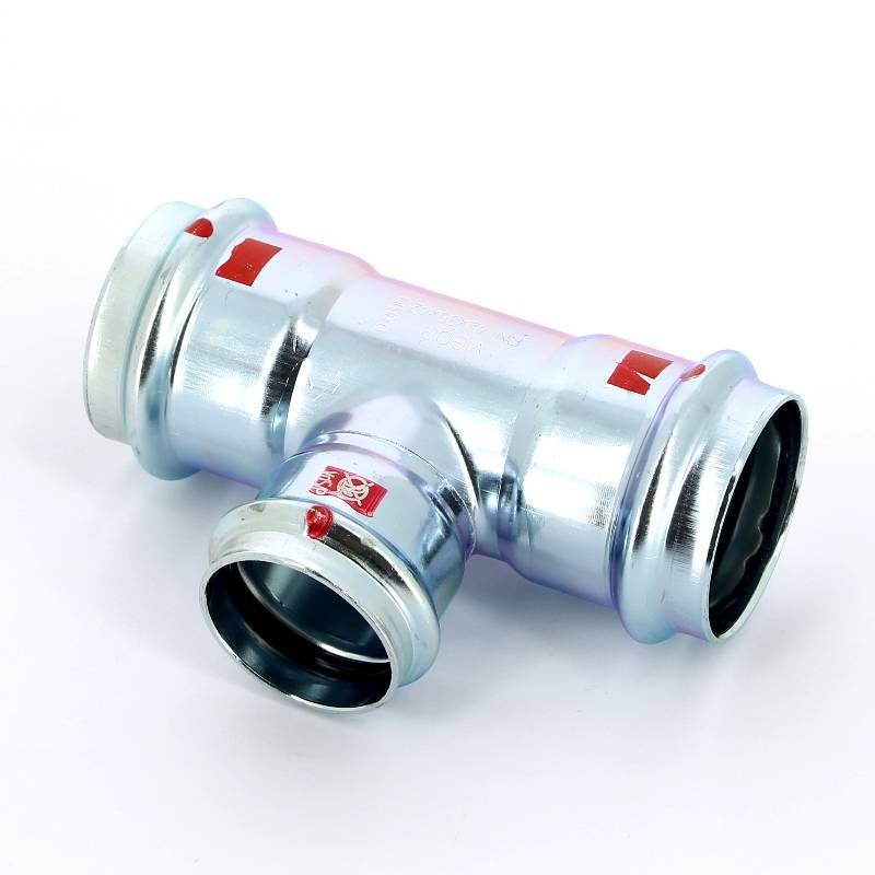 Тройник пресс Viega Prestabo 42х35х42 мм оцинкованная сталь 558802