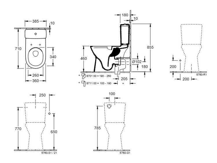 Унитаз-компакт напольный Villeroy & Boch ONovo DirectFlush 360x710x460 мм 4620R001