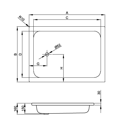 Душевой поддон Bette BetteQuinta 1000x900x150 мм с BetteАнтислип Sense белый 5390-000 AS
